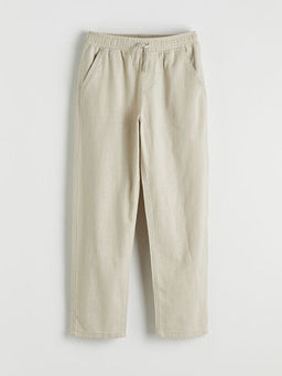 Keten G?r?n?ml? Erkek ?ocuk Pantolon