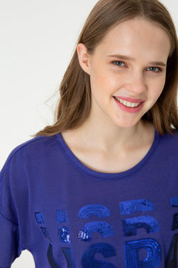 Женская синяя футболка Неожиданная скидка в корзине - U.s. polo assn фото 2