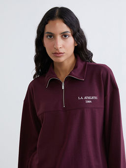 Dik Yaka Nak??l? Oversize Kad?n Sweatshirt Tunik