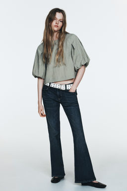 CHECK BALLOON SLEEVE TOP - Zara фото 10
