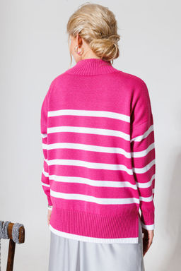 Джемпер KOKOdea POLOSANA ягода+белый  фото 3