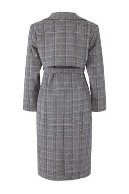 Cok Renkli Ekose Desenli Mono Kapama Uzun Oversize Kaban TWOAW26KB00049 - Trendyolmilla фото 2