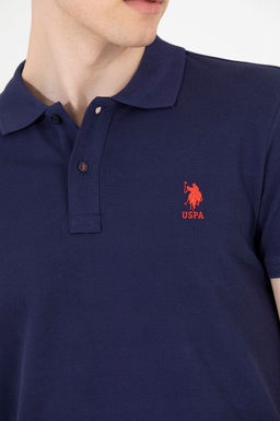 U. S. Polo Assn Мужская темно-синяя базовая футболка с воротником-поло - U.s. polo assn фото 8