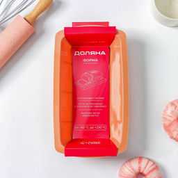 Форма для выпечки Доляна «Хлеб», силикон, 24×13×6 см, внутр.размер 21×11 см, бежевая