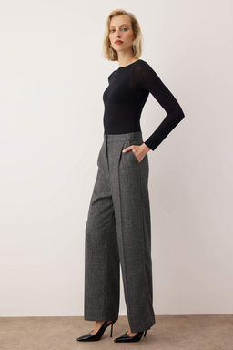 EXCLUSIVE Ozel Koleksiyon Antrasit Wide Leg/Genis Paca Kumas Pantolon TWOAW26PL00116 - Trendyolmilla фото 3