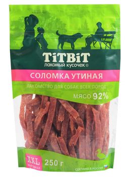 Титбит XXL Соломка утиная для собак всех пород 250 г - выгодная упаковка 4690538024287