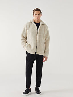 Rahat Kal?p Uzun Kollu Pel?? Erkek G?mlek Ceket