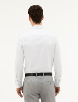 Beyaz Slim Fit Uzun Kollu G_mlek