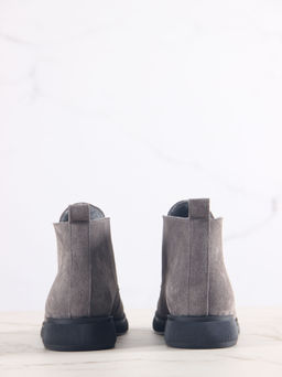 Ботинки 308.патрицияbl.Серый замок замша/байка