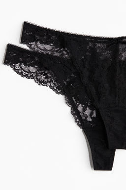 Pack de 2 bragas thong de encaje - H&m фото 3