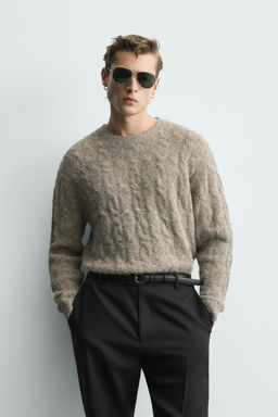 BRUSHED CABLE-KNIT JUMPER - Zara фото 2
