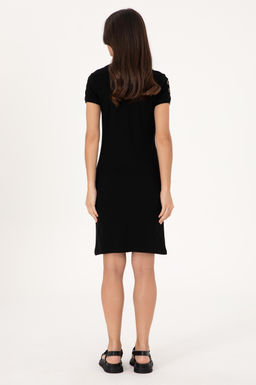 Kad_n Siyah Polo Yaka Mini Boy _rme Elbise Sepette S_rpriz _ndirim - U.s. polo assn фото 4