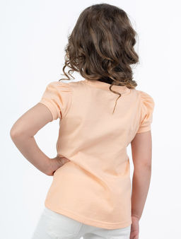 Футболка д/д Фреда с принтом(кошка), цвет Персик, Кулирка 100% х/б - 5+ фото 2