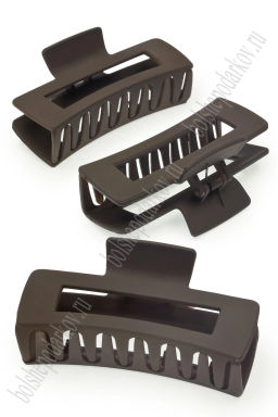 Крабики для волос матовые 10,5*5 см (12 шт) SF-7977, коричневый