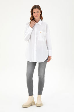 Женская белая рубашка с длинным рукавом Неожиданная скидка в корзине - U.s. polo assn фото 4