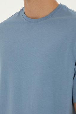 Футболка U.S. Polo Assn цвета индиго с круглым вырезом из хлопка  фото 14