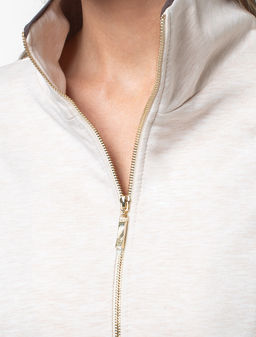 Джемпер из эластичного футера двухнитки с воротом на молнии