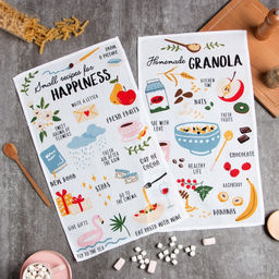 Набор кухонных полотенец Доляна Рецепты счастья, 35х60 см-2шт, 100% хлопок