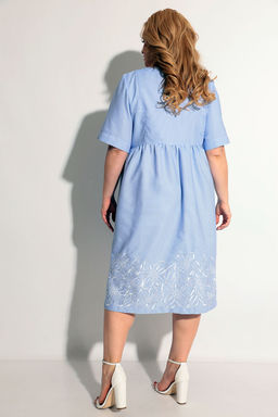 Белорусское платье летнее голубое с пуговицами спереди - Almond фото 4