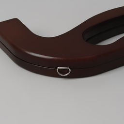 Ручка-фермуар для сумки, деревянная, на магнитах, с креплением, 27×12×2.5 см, коричневая