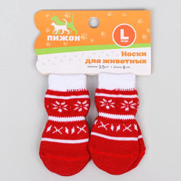 Носки нескользящие Снежинки с, L (3.5/5?8 см), набор 4 шт. - Пижон фото 3