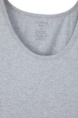 Beyaz U Yaka Penye Pamuklu 3lu %100 Pamuk Ic Giyim Atlet - Trendyolmilla фото 7