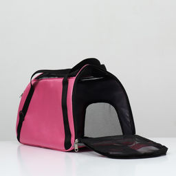 Сумка-переноска сетчатая, 48 х 26 х 31 см, розовая - Пижон фото 3