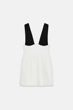 VESTIDO MINI COMBINADO / Blanco / Negro - Zara фото 11