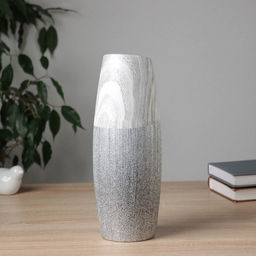Ваза «Бригэм», бочка скос, d=6 см, 29.5×10 см, керамика, бело-серая