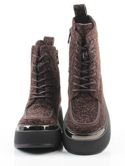 01-DMD-D257 BROWN Ботинки демисезонные женские (натуральная кожа, байка)