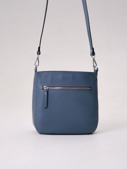 Сумка кожаная кросс-боди Deboro 3410 серый свет