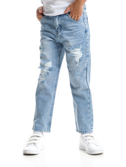 Джинсы голубые для девочки 33-1064 голубой - Mini maxi фото 2