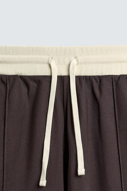 PANTAL?N JOGGER WIDE FIT BANDAS / Granate oscuro - Zara фото 8