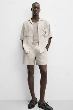 100% LINEN BERMUDA SHORTS - Zara фото 5