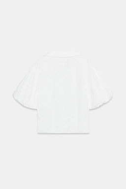 CAMISA BORDADOS MANGA ABULLONADA / Blanco - Zara фото 8