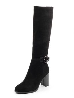 02-A362-15BM-2 BLACK Сапоги женские (натуральная замша, натуральный мех (еврозима)) - Фабричный китай фото 6