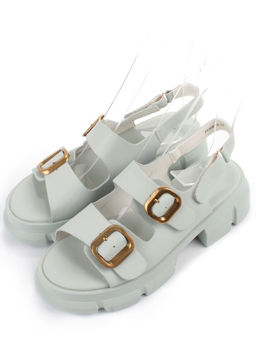 08-PEAG61-3 LT. GREEN Босоножки женские (натуральная кожа)