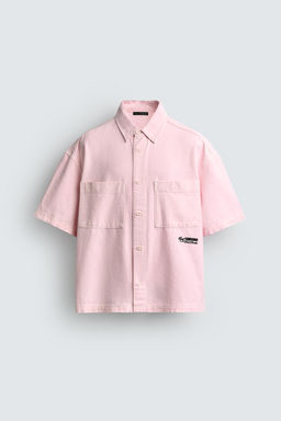 CAMISA RELAXED FIT COMBINADA / Rosa - Zara фото 9