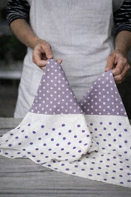 Полотенце кухонное 34х70 фиолетовый/белый хлопок