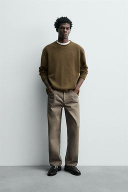 100% WOOL ROLLED EDGE SWEATER