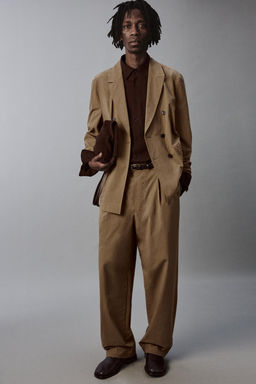 PANTAL?N T?CNICO WIDE FIT TRAJE / Camel claro - Zara фото 5