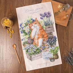 Полотенце Этель Самая лучшая бабушка 40х73 см, 100% хлопок, саржа 190 г/м2