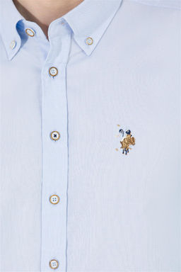 Рубашка мужская голубая Uzunkol Basic - U.s. polo assn фото 14