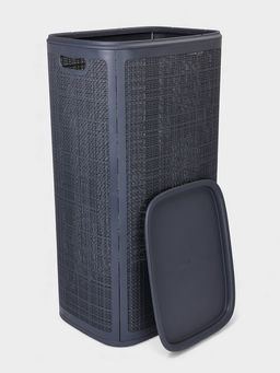 Плетёная корзина для белья с крышкой "Лён" 100л 43×32×80см, цвет графит