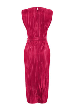 TRENDYOLMILLA Fusya Duz Vatkal? Midi Vatkal? Kusakl? Pilise Orme Elbise TWOSS24EL00131  фото 9