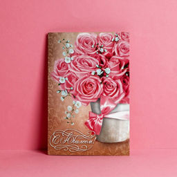 Цена за 10 шт. Открытка С Юбилеем ваза с розами, 12 18 см