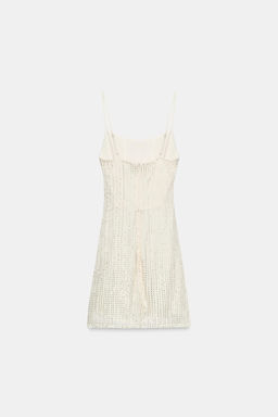 VESTIDO MINI DRAPEADO BRILLOS / Cava - Zara фото 6