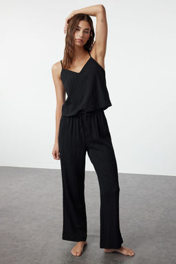 Trendyolmilla Siyah Baglama Detayl? Ip Ask?l? Dokuma Pijama Tak?m? THMSS24PT00402 фото 8