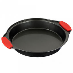 Форма для запекания Easy 29х24,5х4см, s0,4мм, круглая, из углеродистой стали с антипригарным покрытием, съемные силиконовые ручки, Regent (Китай)