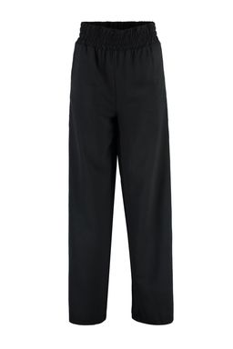 Siyah Wide Leg/Genis Paca Beli Lastikli Dokuma Pantolon TWOSS22PL00024